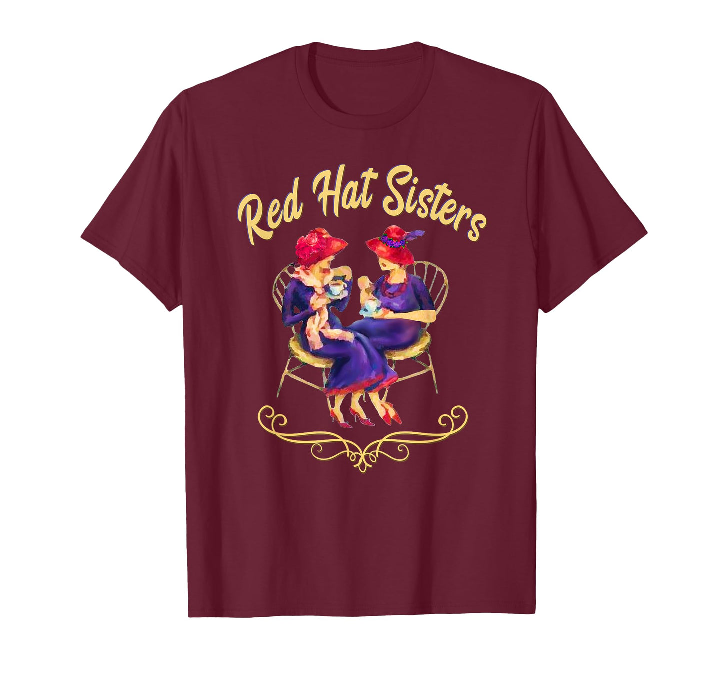Red Hat Sisters Vintage Style T-Shirt