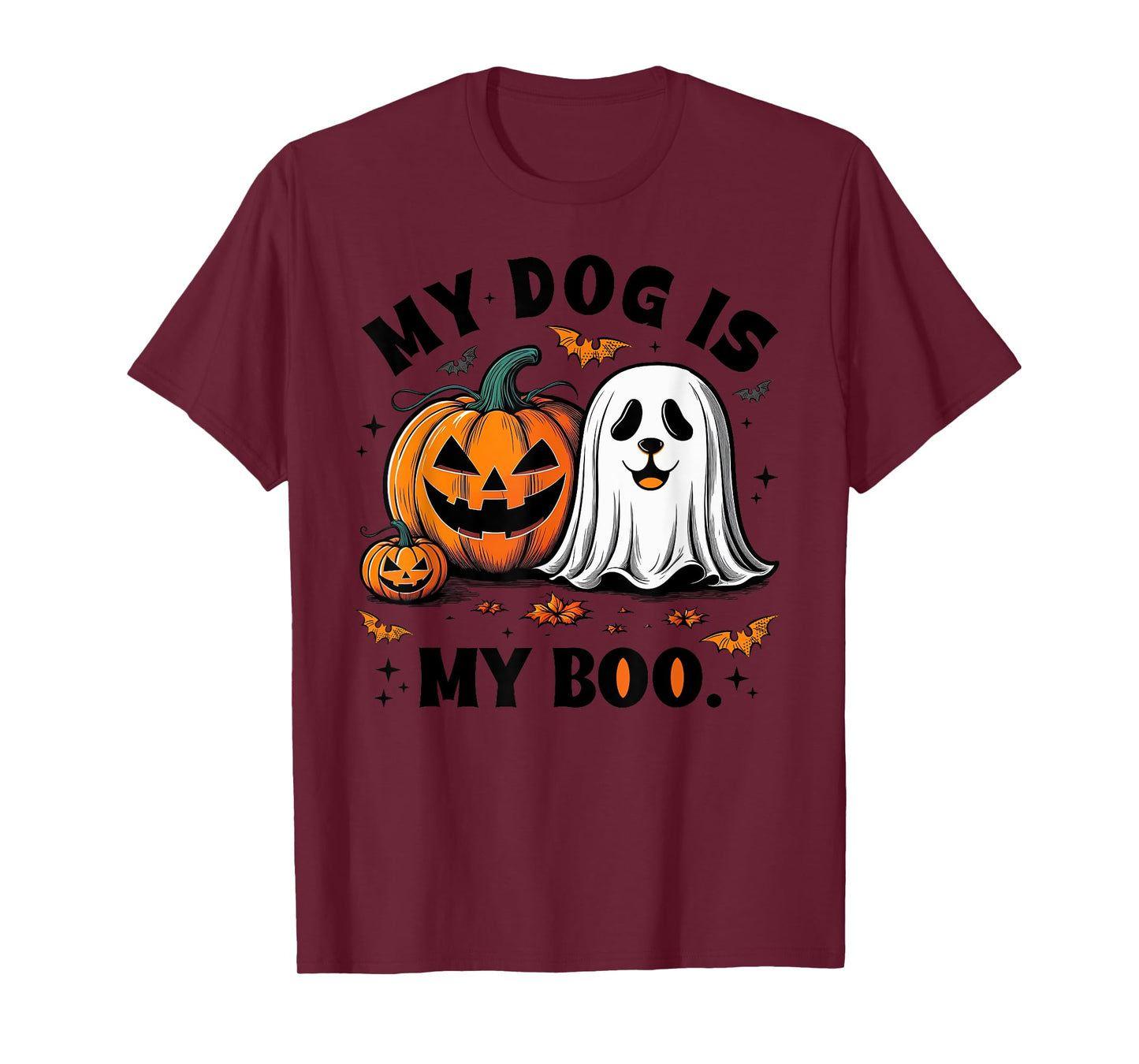 My Dog Is My Boo Spooky Season Ghost Halloween Groovy T-Shirt