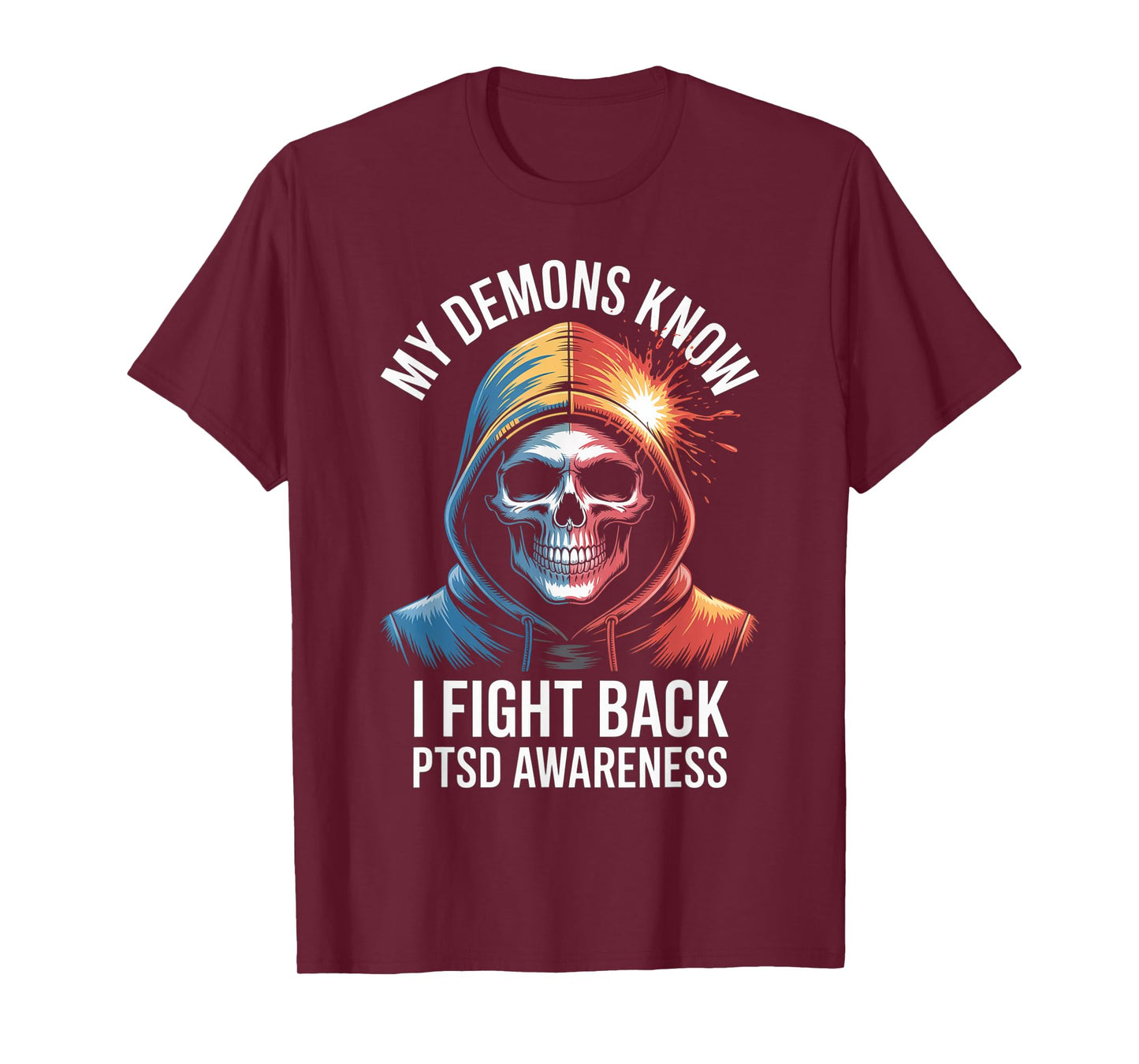 Reaper PTSD My Demons Know I Fight Mental Health Awareness T-Shirt