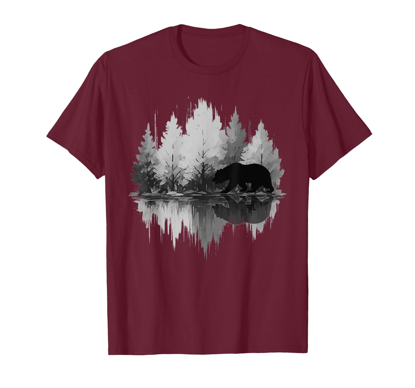 Wildlife Abstract Nature Animal Bear Reflection Forest Trees T-Shirt