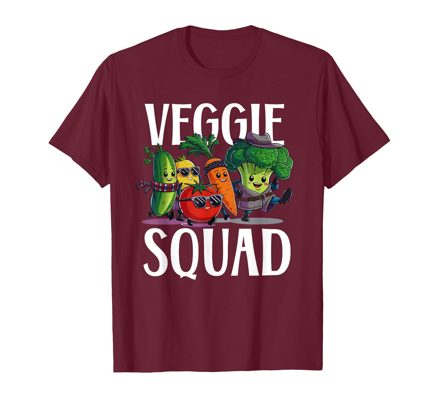 Veggie Squad Retro Vegetable Party Vegan Vegetarian crew T-Shirt