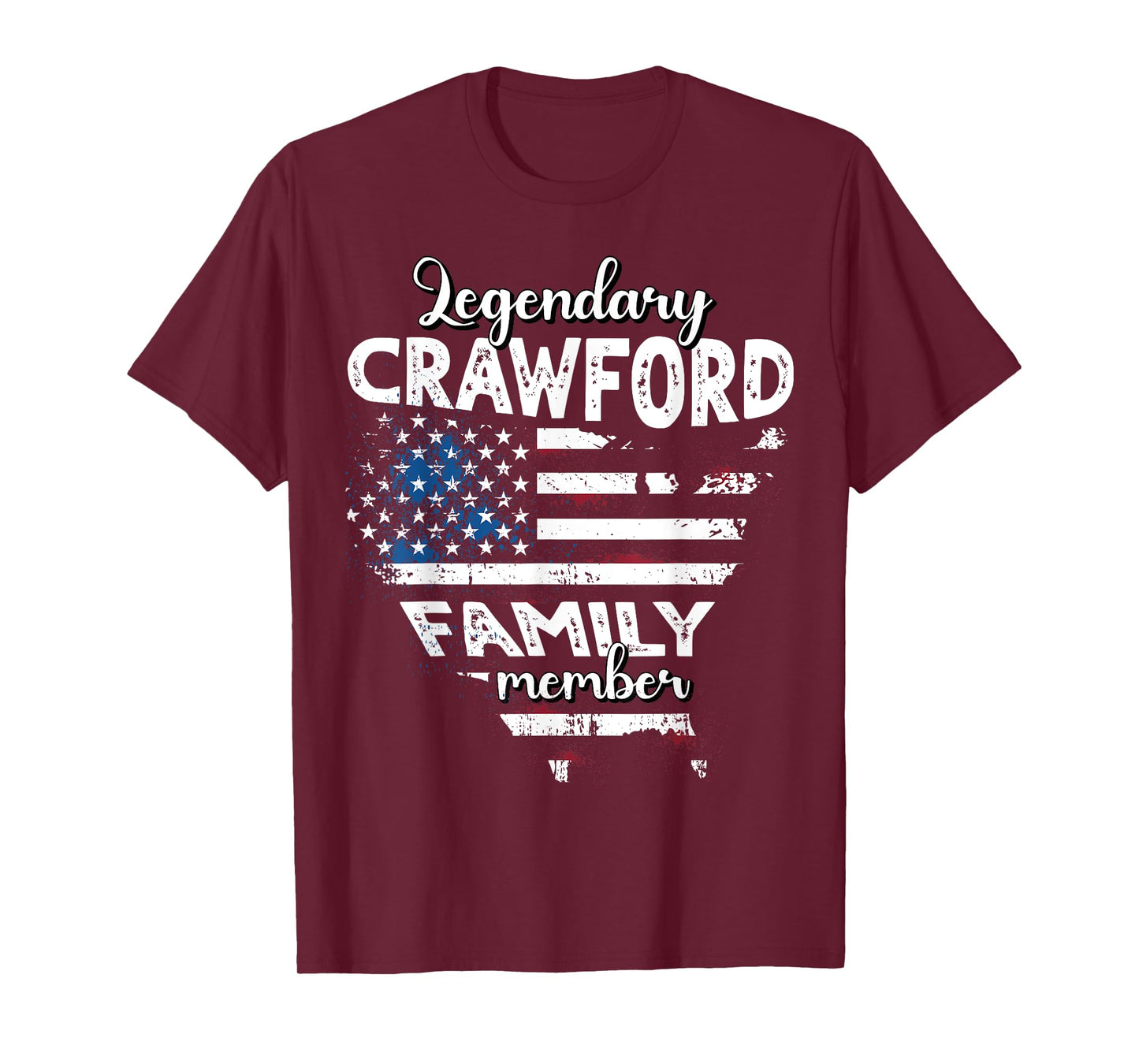 Surname Crawford US Flag Crawford Last Name Crawford T-Shirt
