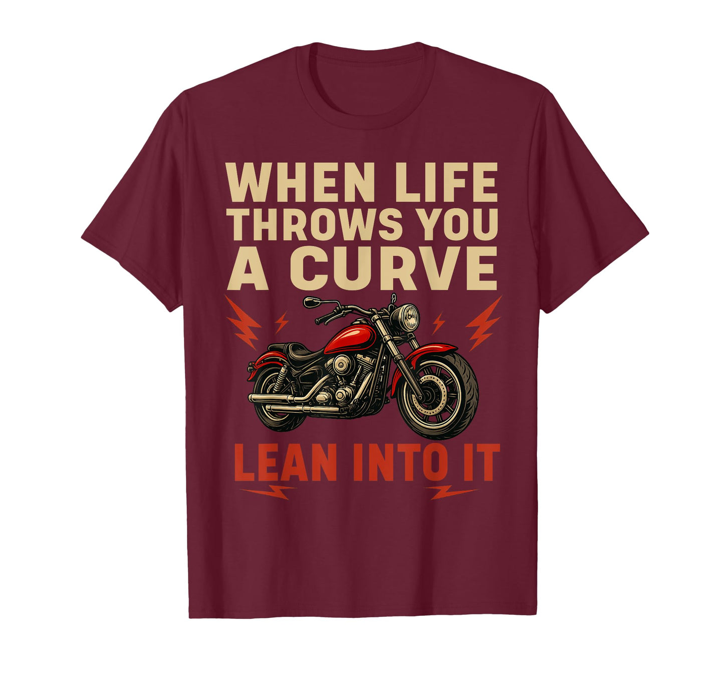 Biker When Life Throws You A Curve Motorcycle Men Women Kids T-Shirt