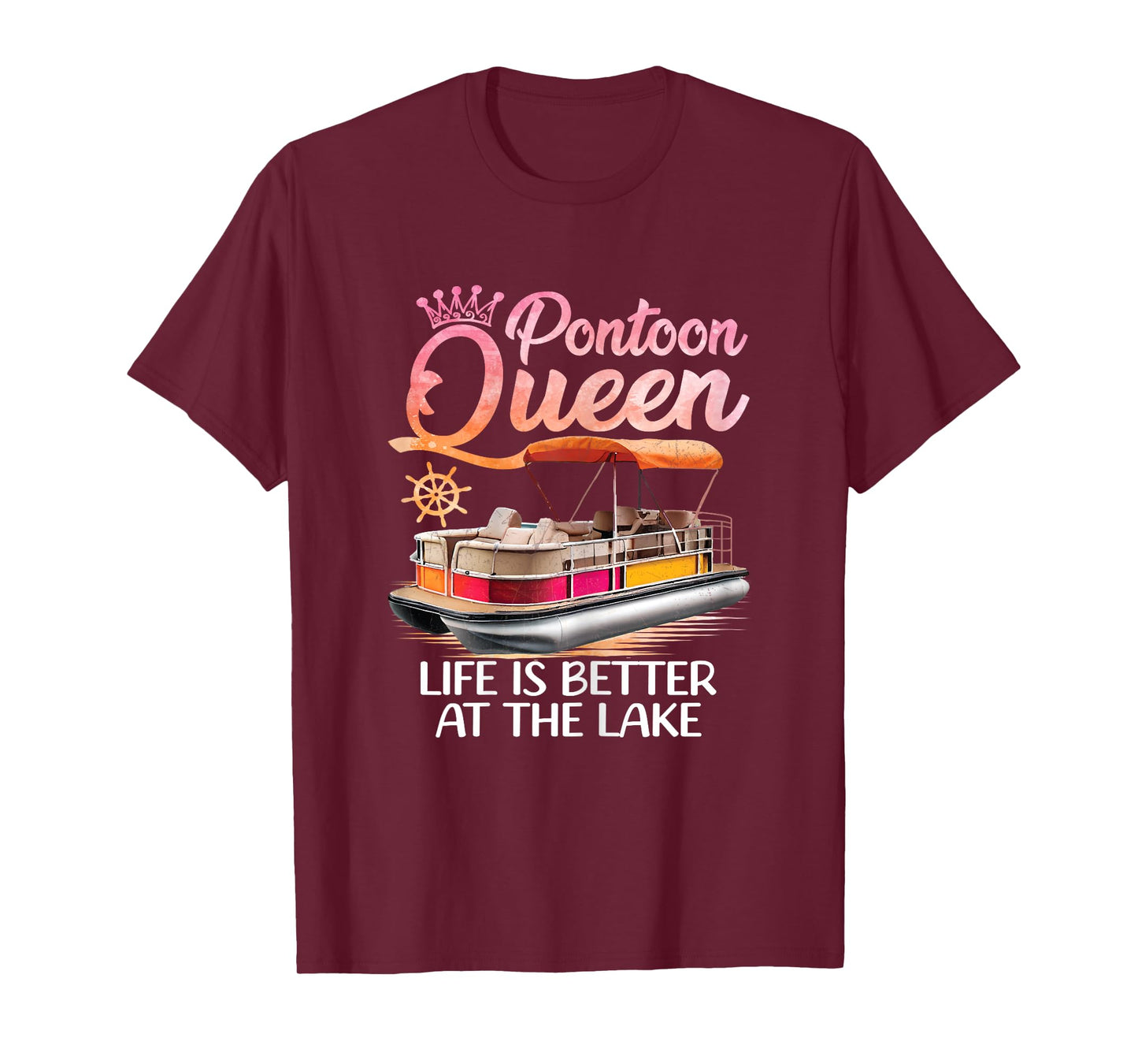 Pontoon Queen Life Is Better At The Lake Pontoon Boat Party T-Shirt