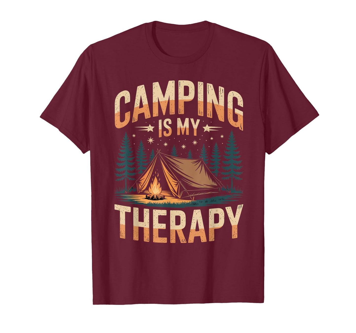 Camping Is My Therapy Fun Outdoor Campfire Family Vacation T-Shirt