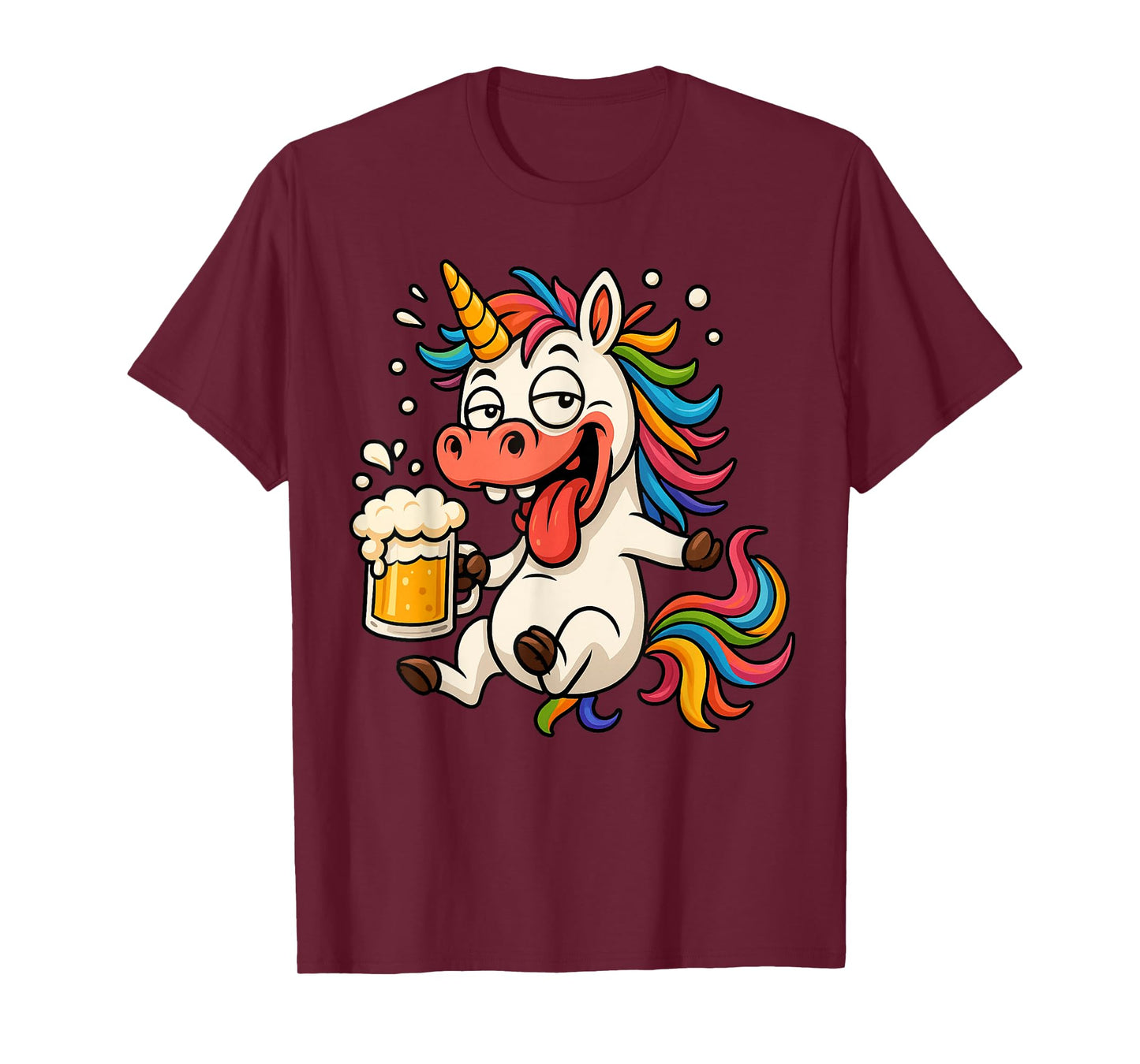 Drunk Unicorn Costume Funny Beer Party Summer Beach Women T-Shirt