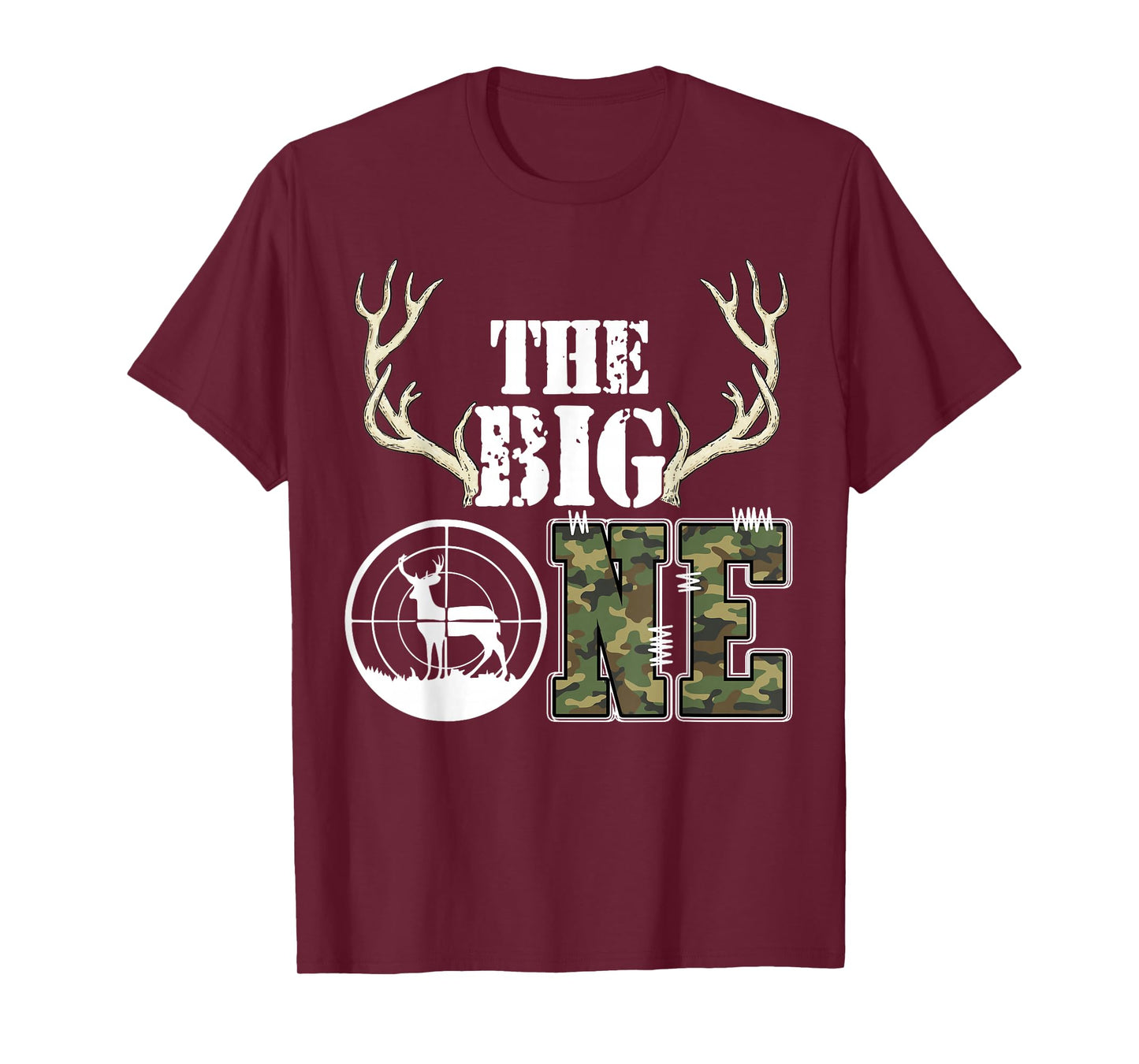 The Big One Birthday Boy Deer Hunter Camouflage 1st Birthday T-Shirt