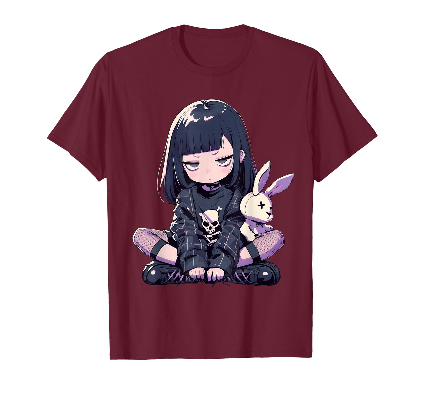 Grunge Goth Bunny Anime Girl Cute E-Girl Gothic Outfit T-Shirt