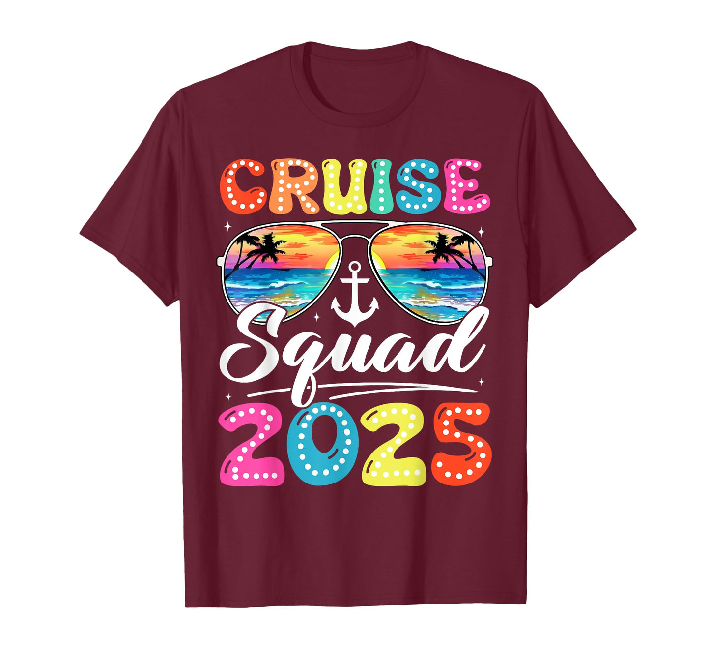Cruise Squad 2025 Family Friends Vacation Cruising Groovy T-Shirt