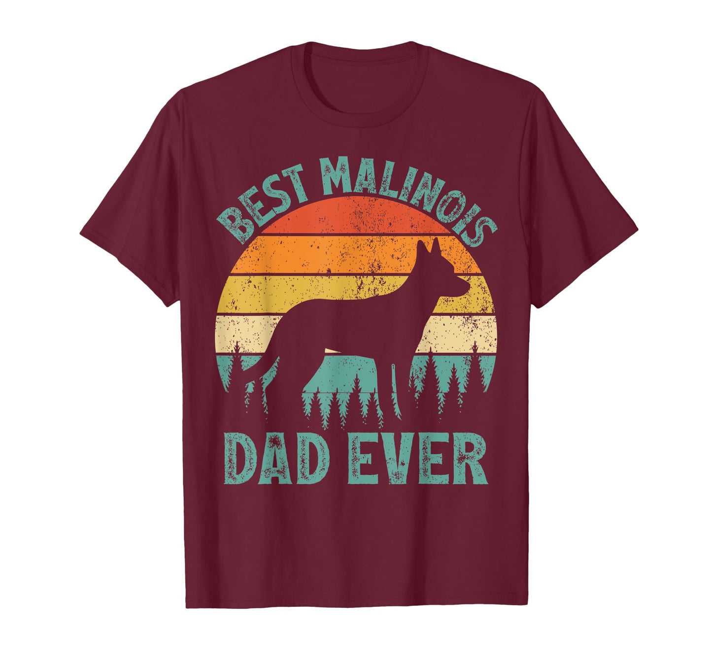 Mens Funny Vintage Best Malinois Dad Ever Father's Day T-Shirt