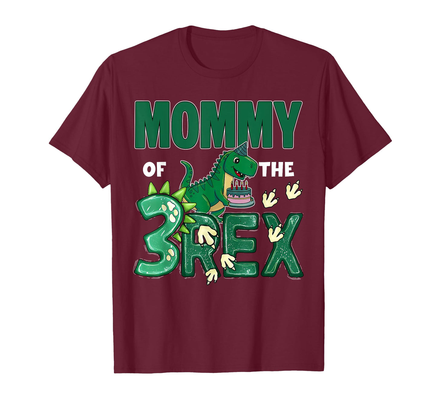 Mommy Of The Three Rex Birthday Dinosaur 3 Rex Youth Boy Kid T-Shirt