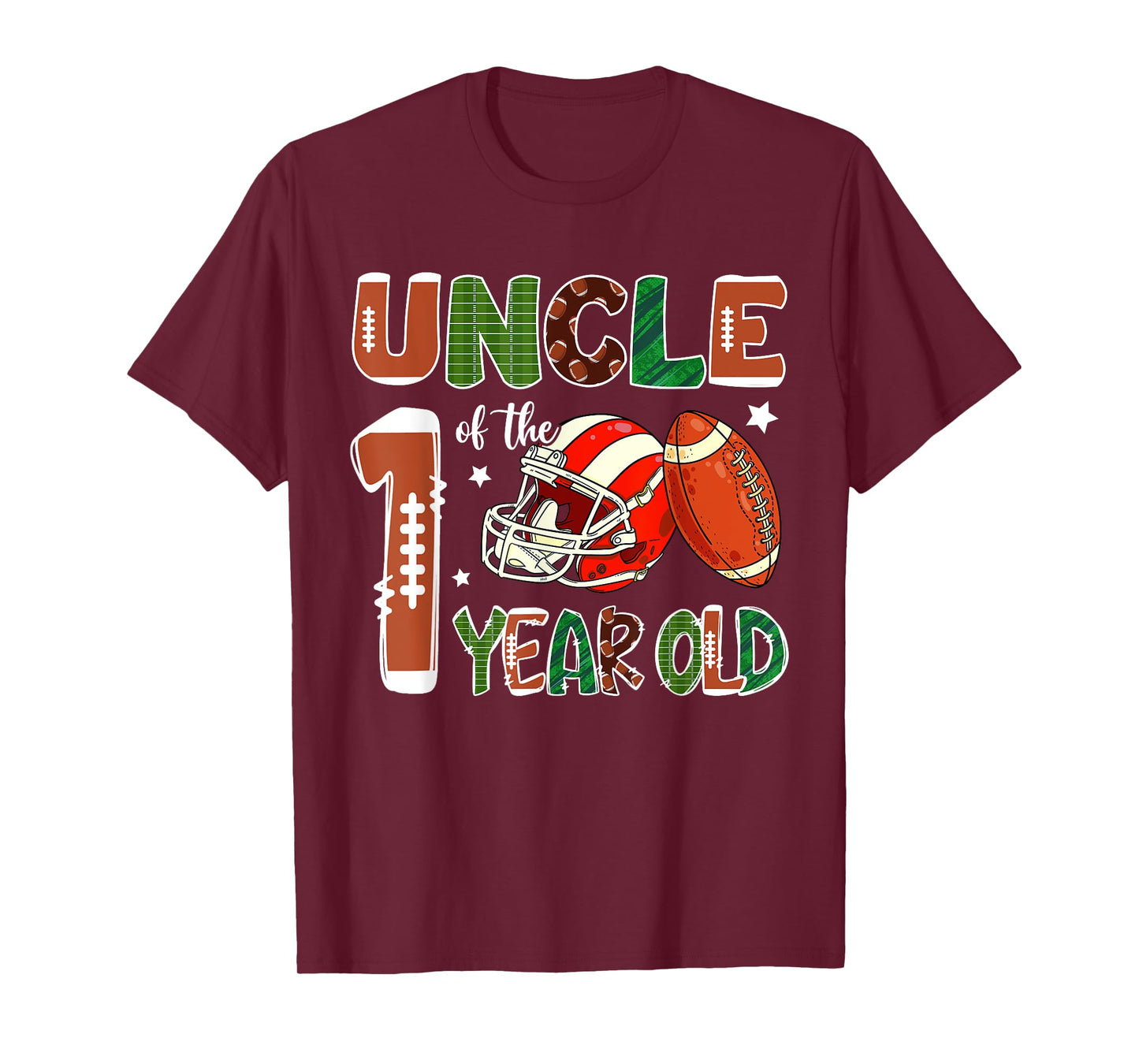 Uncle Of The 1 Year Old Football Themed 1st Birthday Party T-Shirt