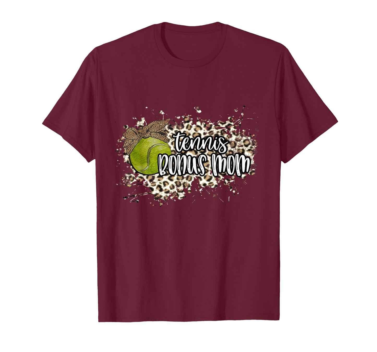 Tennis BONUS MOM Tennis Ball Graphic Shirt Leopard Bandana T-Shirt