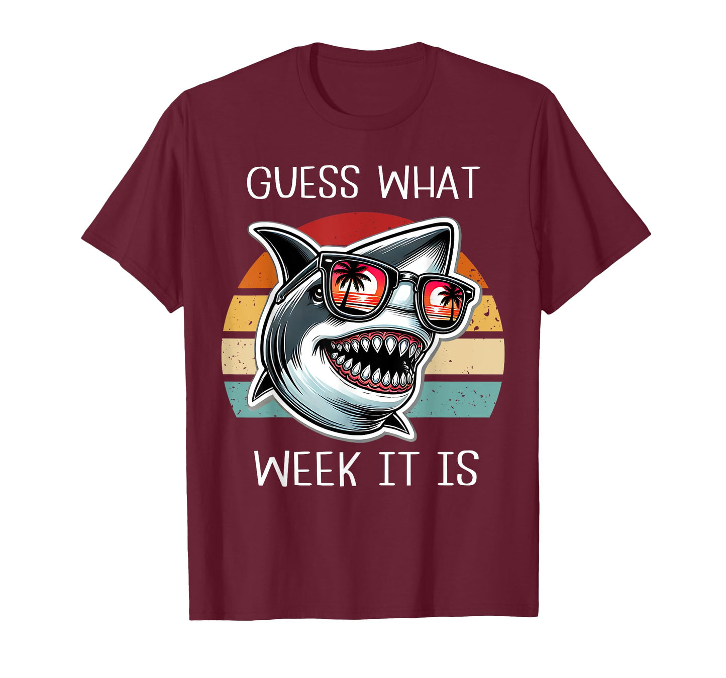 Vintage Shark 2025 Week Guess What Week It Is Shark Lover T-Shirt