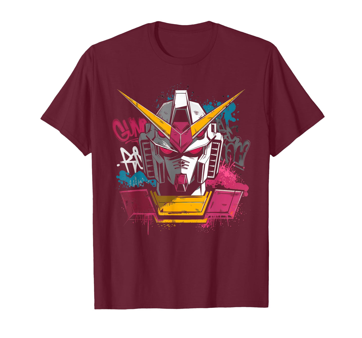 Mecha Tshirt Japanese Mecha Robot Head Anime Art Ukiyo-E T-Shirt