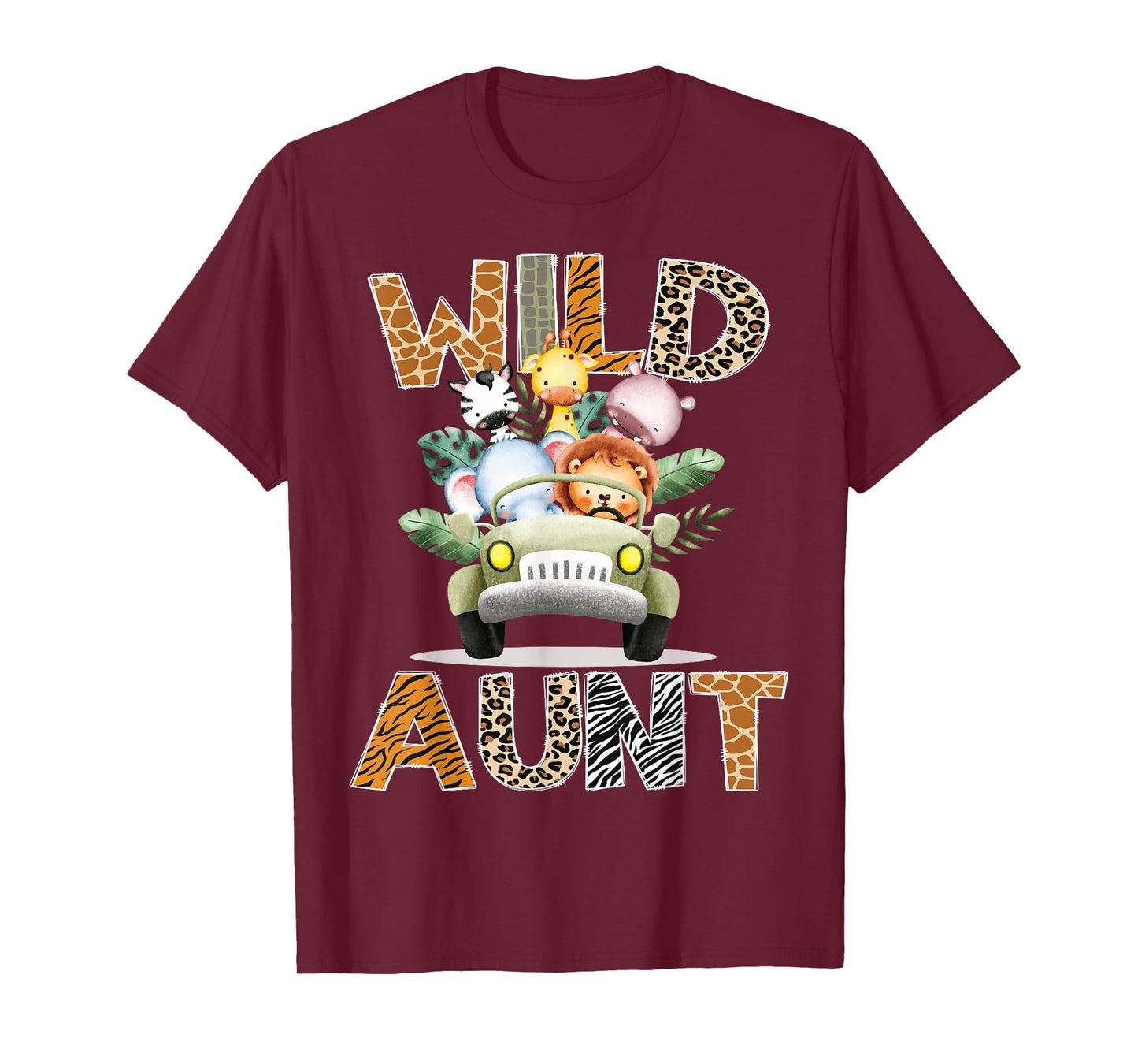 Wild Aunt Safari Jungle Animals 1st Birthday Truck T-Shirt