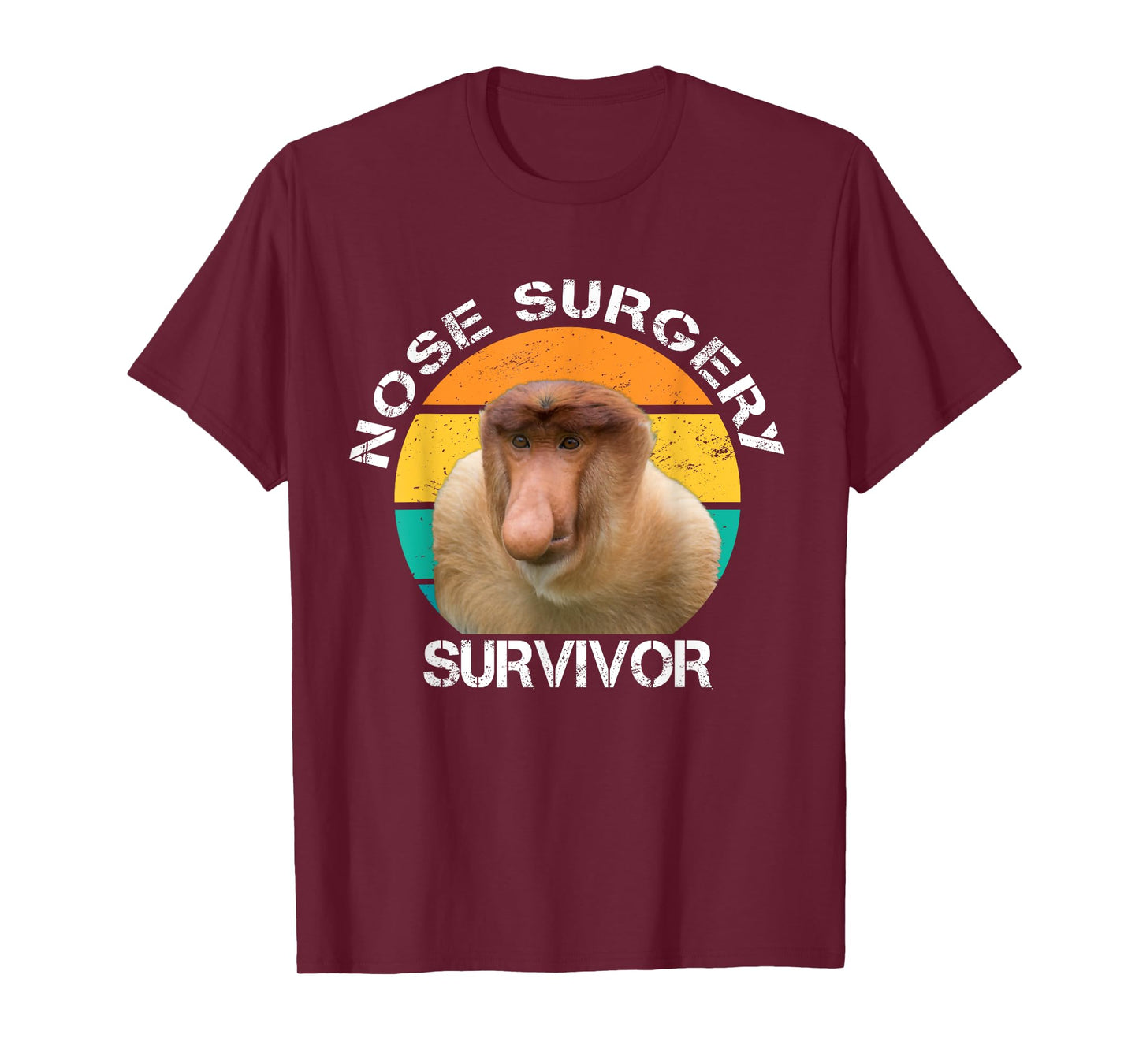 Funny Broken Nose Surgery Recovery Survivor Proboscis Monkey T-Shirt