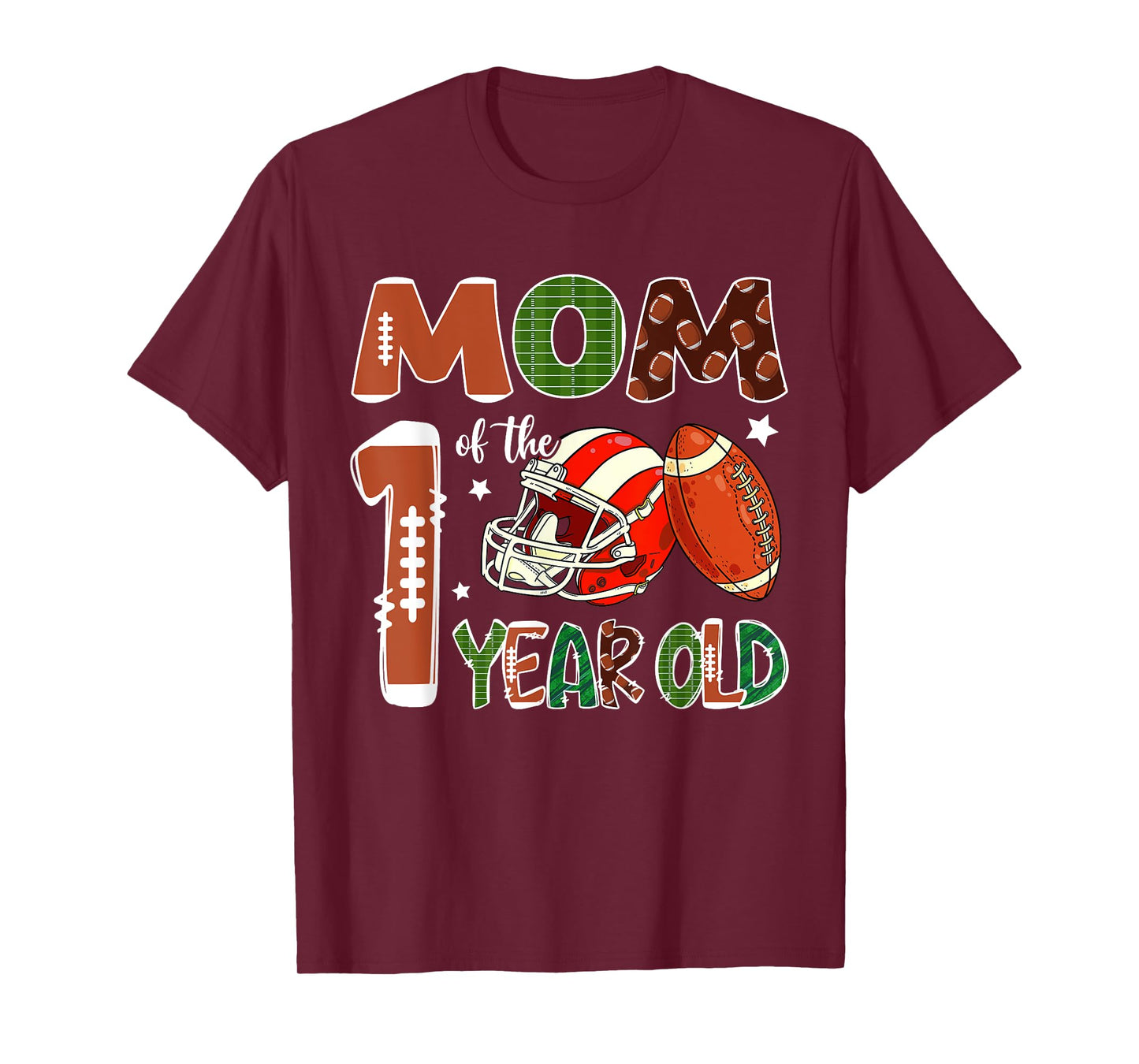 Mom Of The 1 Year Old Football Themed 1st Birthday Party T-Shirt