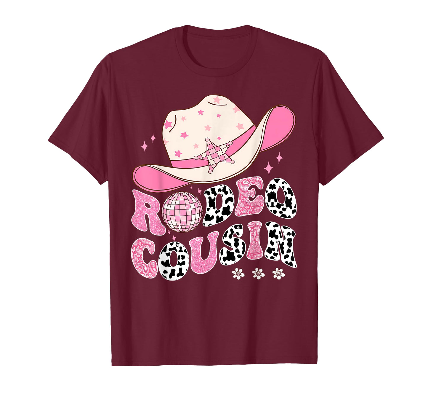 Rodeo Cousin Pink CowGirl 1St Birthday Disco Groovy T-Shirt