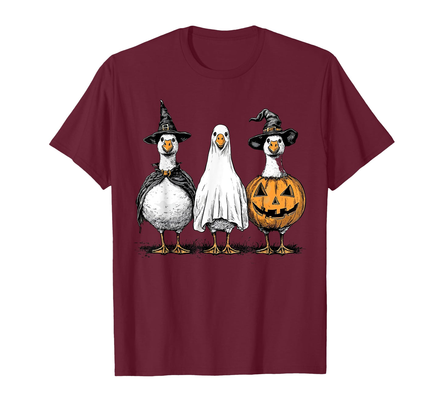 Halloween Goose Costume Funny Animal Retro T-Shirt