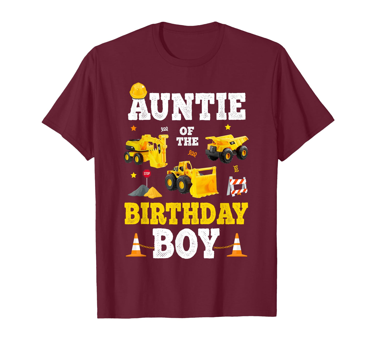 Auntie Of The Birthday Boy Bday Construction Crew Trucks T-Shirt