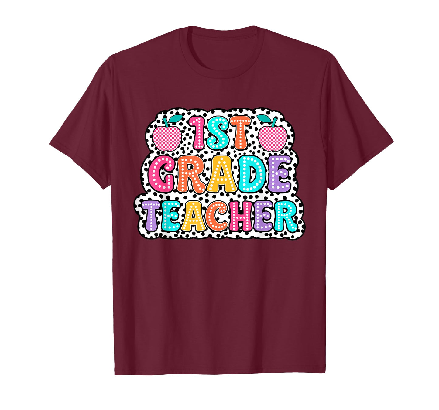 First Day of First Grade Back To School Groovy Dalmatian Dot T-Shirt