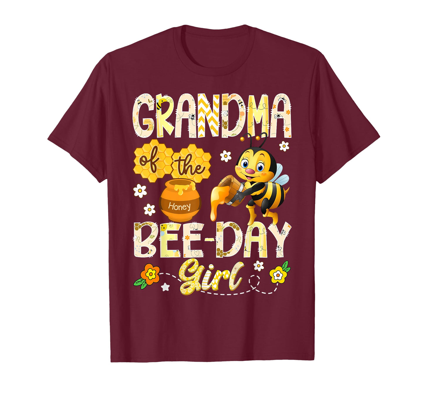 Grandma of The Bee-Day Girl Funny Bee Birthday Girl T-Shirt
