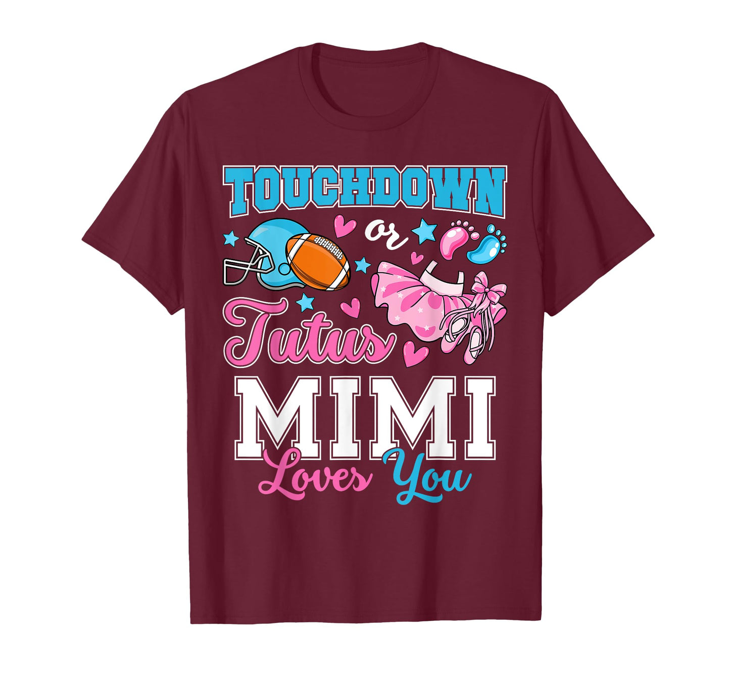 Touchdown or Tutus Mimi Loves You Cute Gender Reveal Baby T-Shirt