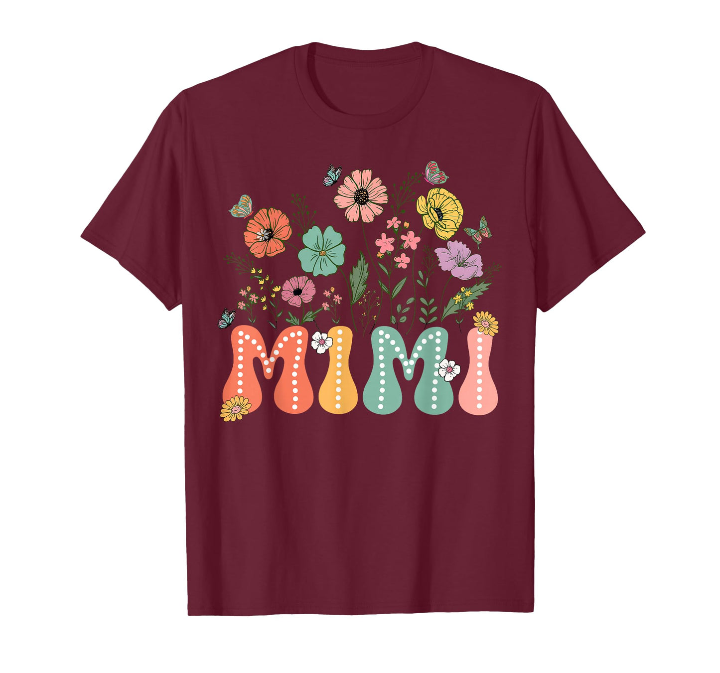 Mimi Mothers Day For Grandma Wildflower Floral Women T-Shirt