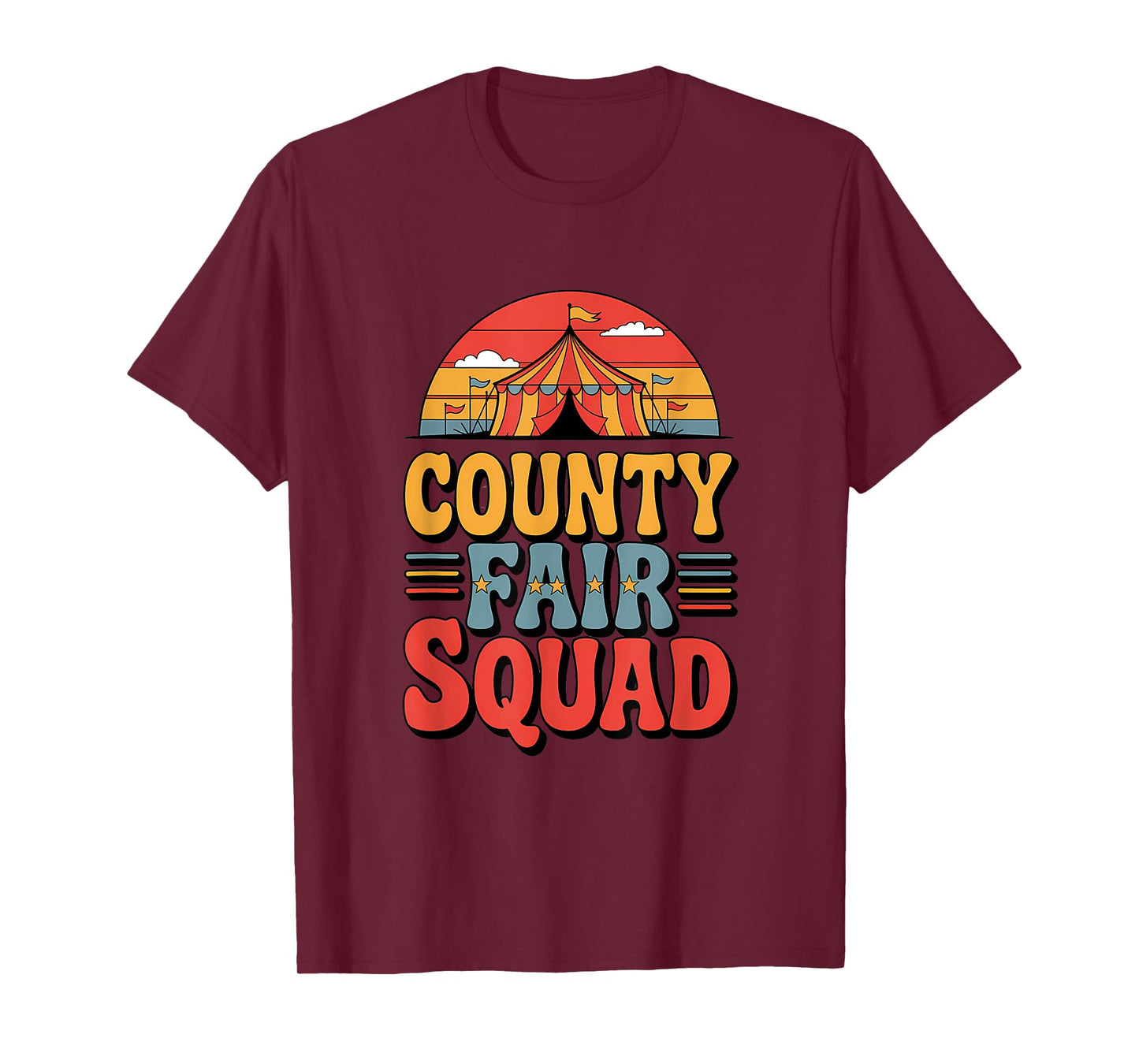 County Fair Squad Retro Sunset Vintage Circus Logo T-Shirt