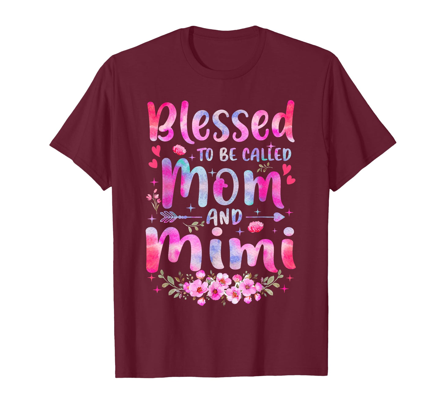 Mother's Day Blessed To Be Called Mom And Mimi Flowers T-Shirt