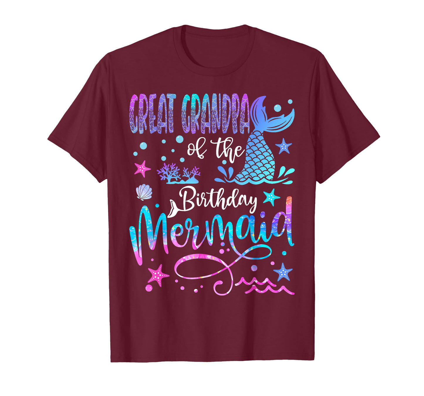 Great Grandpa of The Birthday Mermaid Matching Birthday Girl T-Shirt