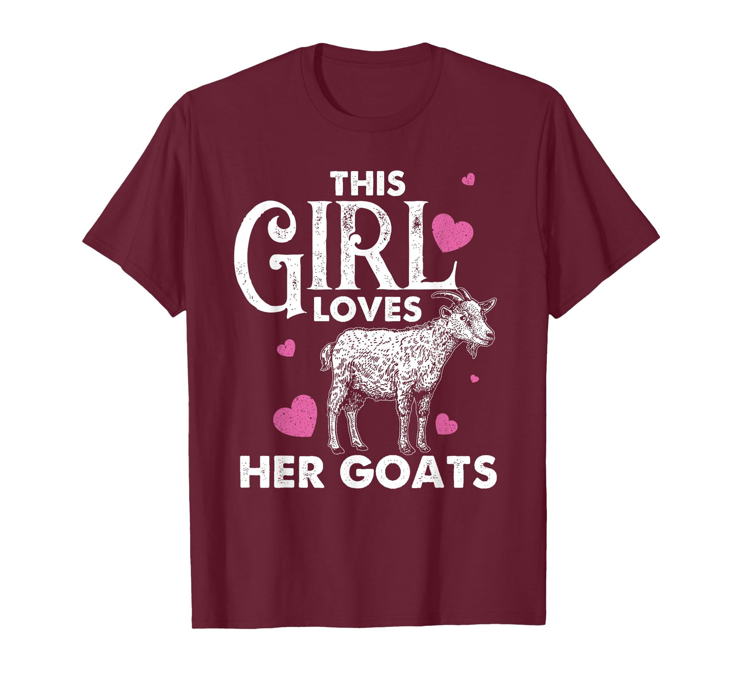 Cool Country Livestock Farm Kids Crazy Goat Lady Funny Goat Gift For Women Girls Animal Farming Farmer Lovers T-Shirt