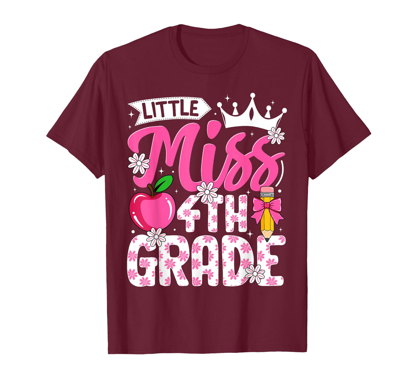 Cute Back To School 4th Grade Girls First Day Of 4th Grade T-Shirt