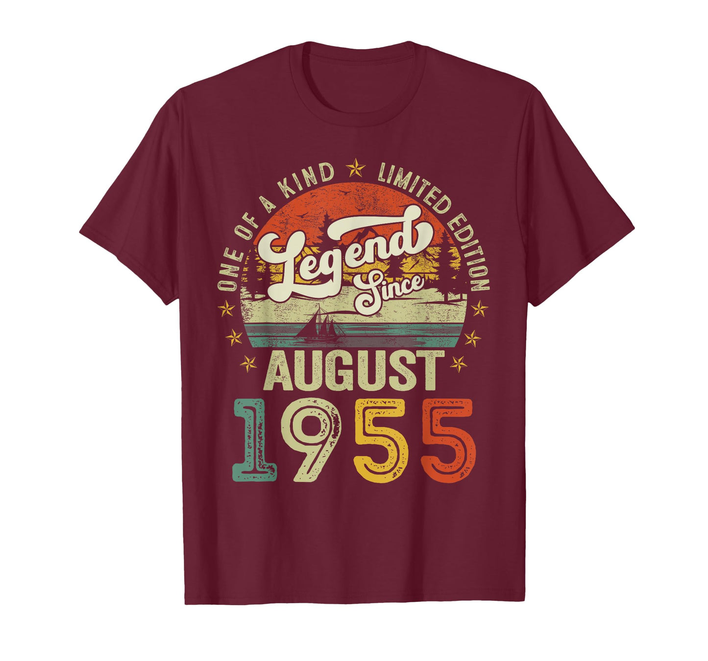 70 Years Old Legend since August 1955 70th Birthday Men Dad T-Shirt