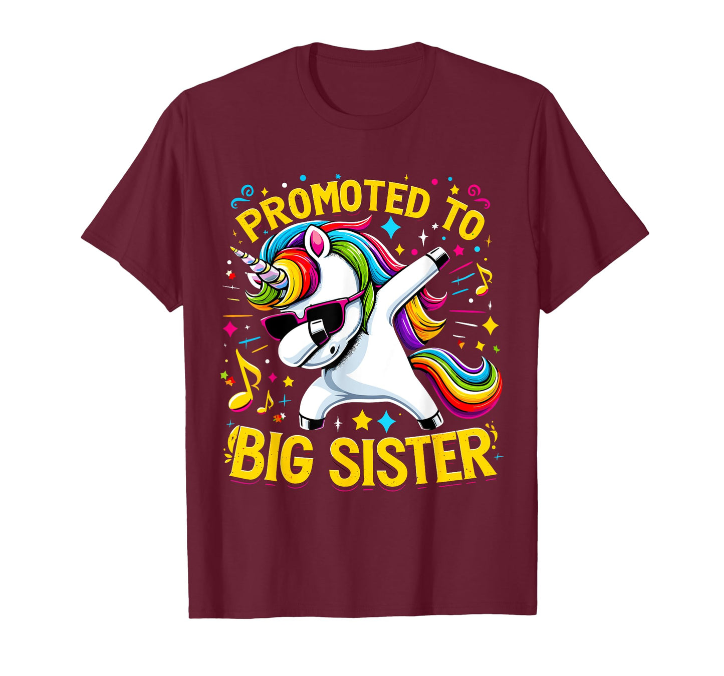 Promoted to Big Sister Unicorn Dabbing T-Shirt
