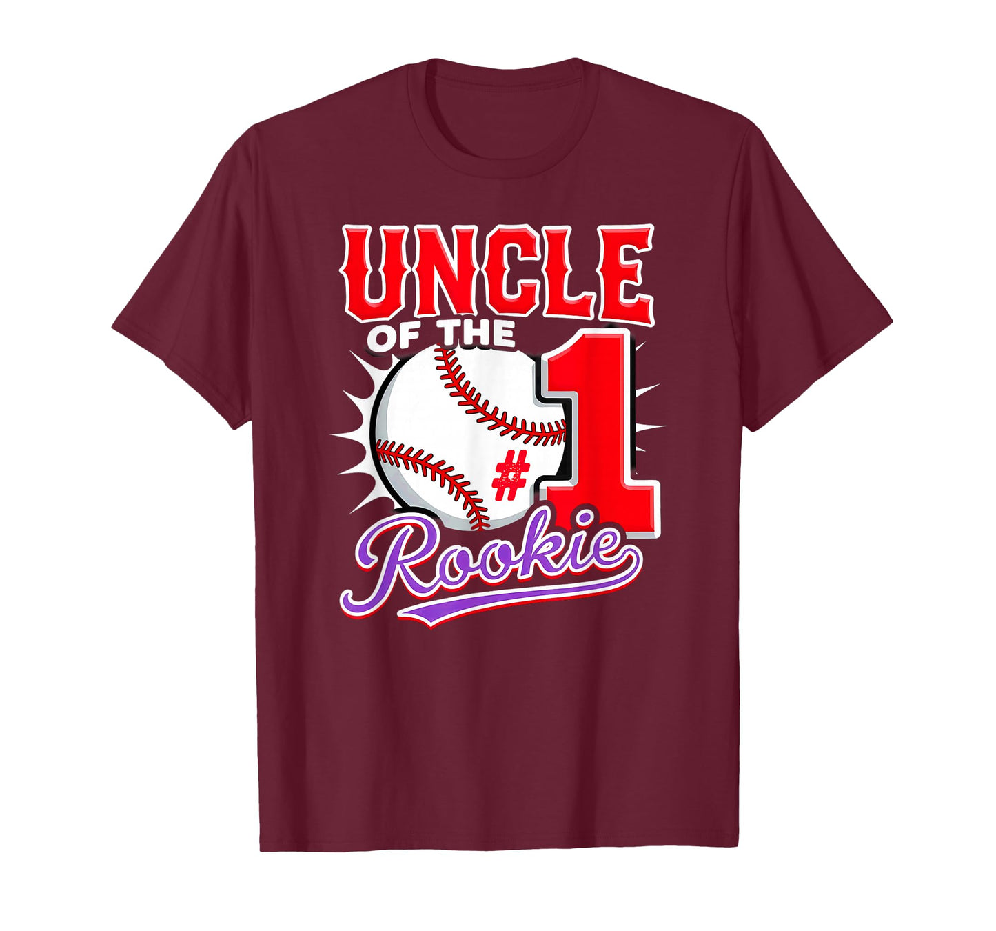 Uncle Of Rookie 1st Birthday Boy Baseball T-Shirt