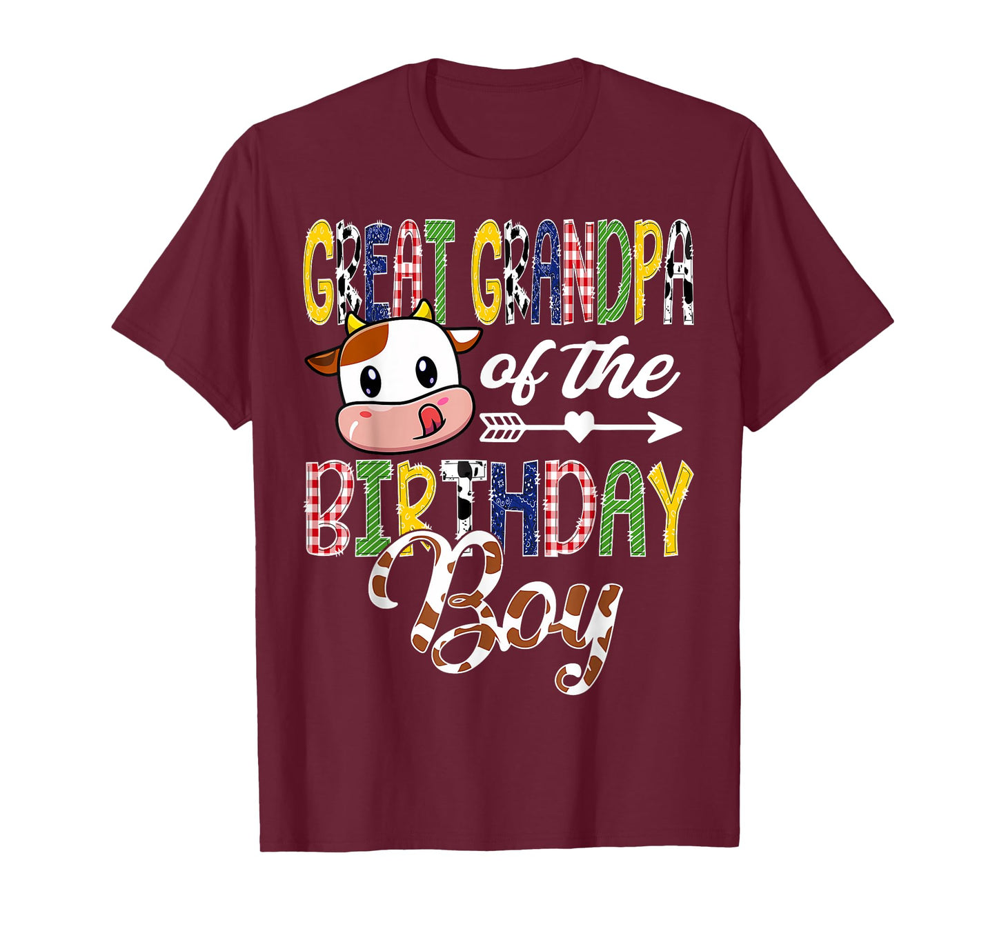Great Grandpa Of The Birthday Boy Cow Farm 1St Birthday Boy T-Shirt