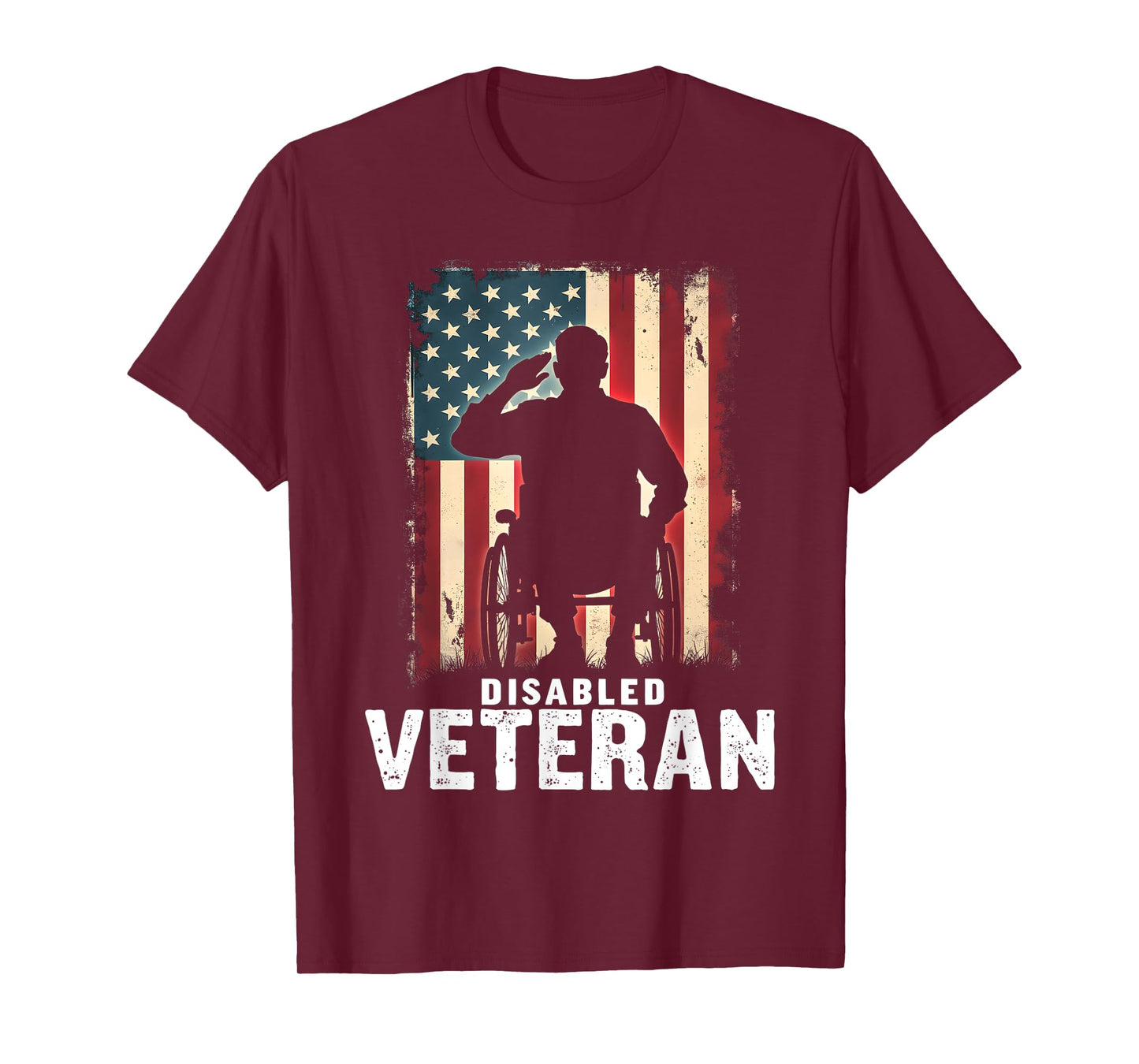 Disabled Veteran American Flag Veterans Day Men Women T-Shirt