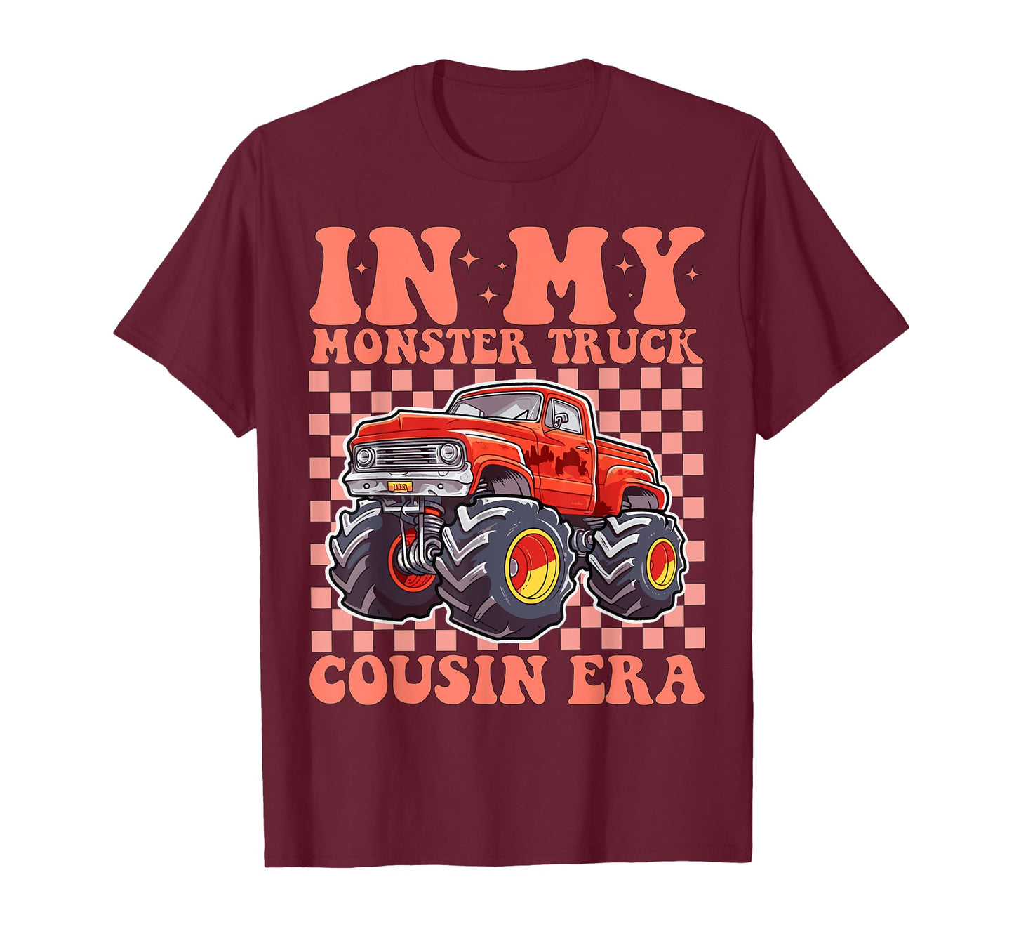 In My Monster Trucks Cousin Era Groovy Family T-Shirt