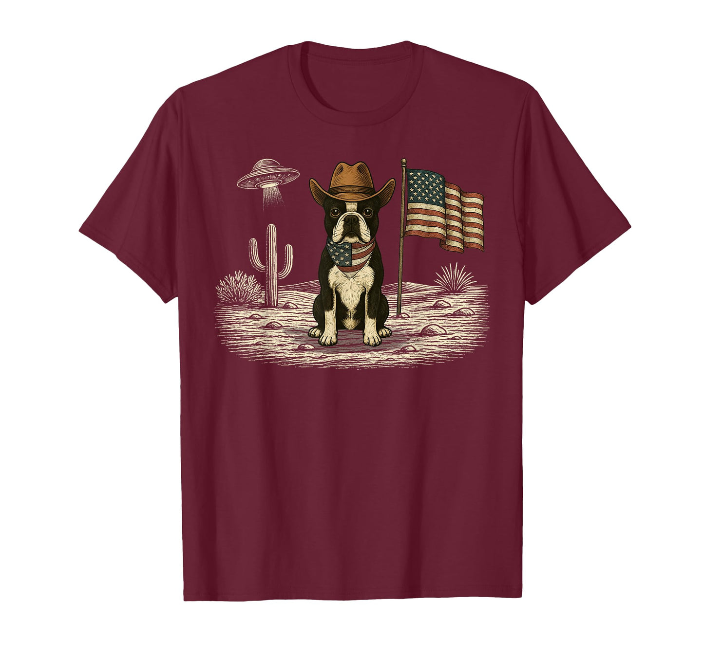 Boston Terrier 4th of July US American Flag Dog Patriotic T-Shirt