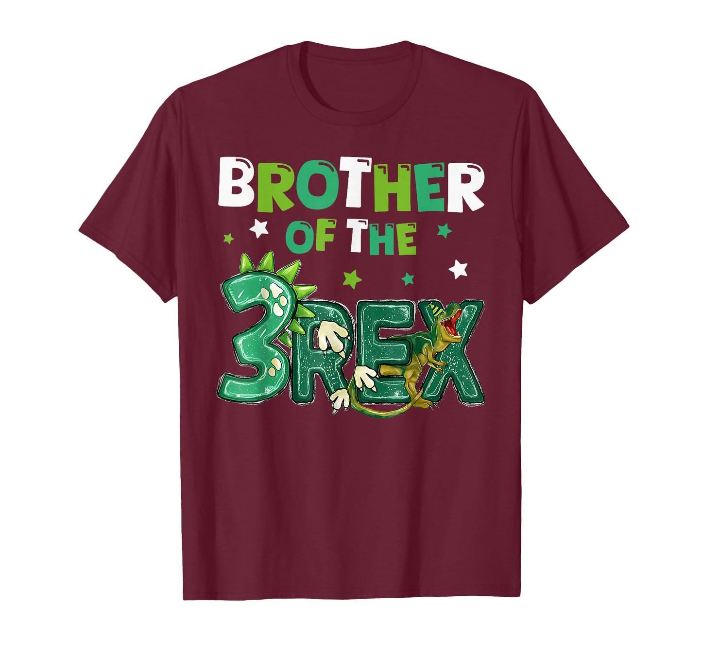 Brother of the Three Rex Birthday Dinosaur Family Matching T-Shirt