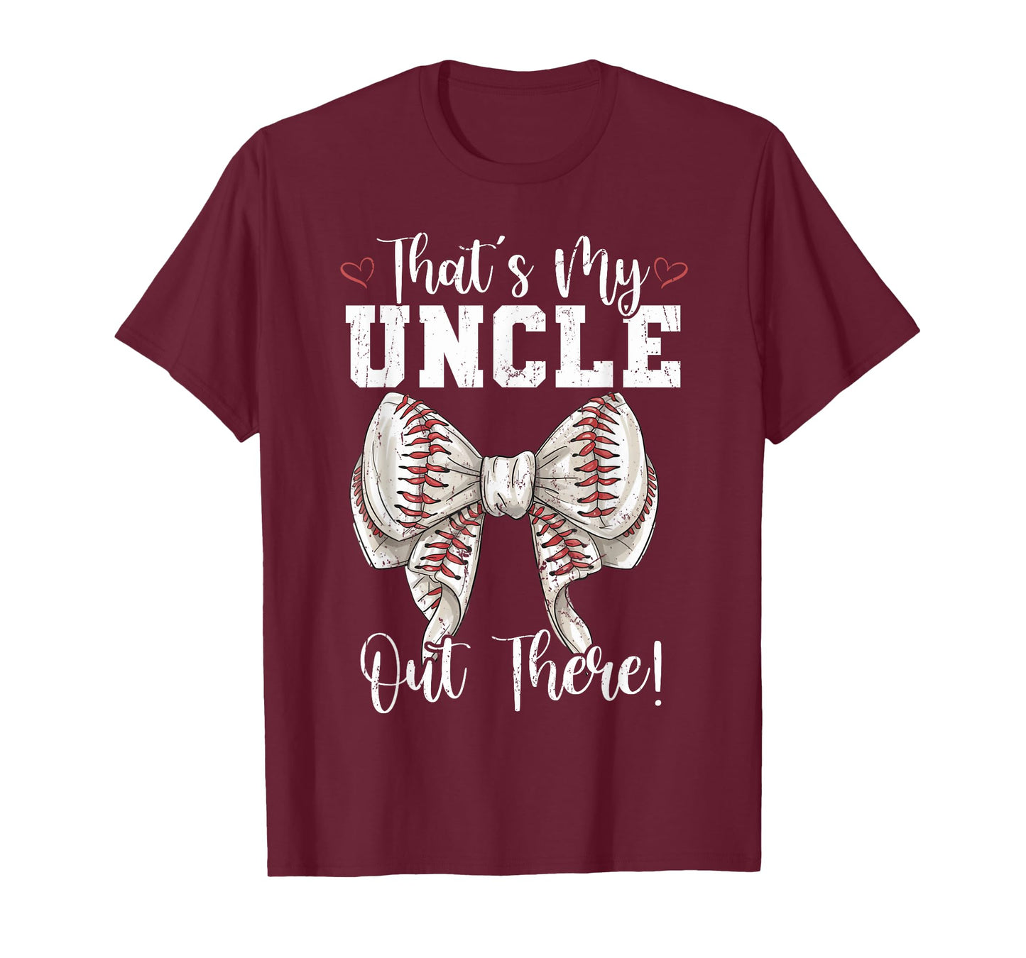 That's My Uncle Out There Baseball Coquette Bow Mothers Day T-Shirt