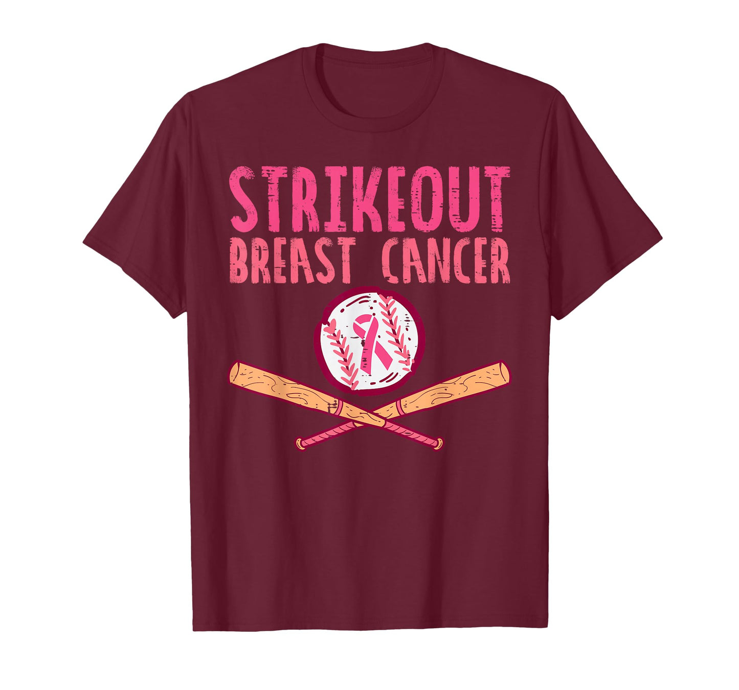 Strike Out Breast Cancer Baseball Fight Awareness Men Women T-Shirt