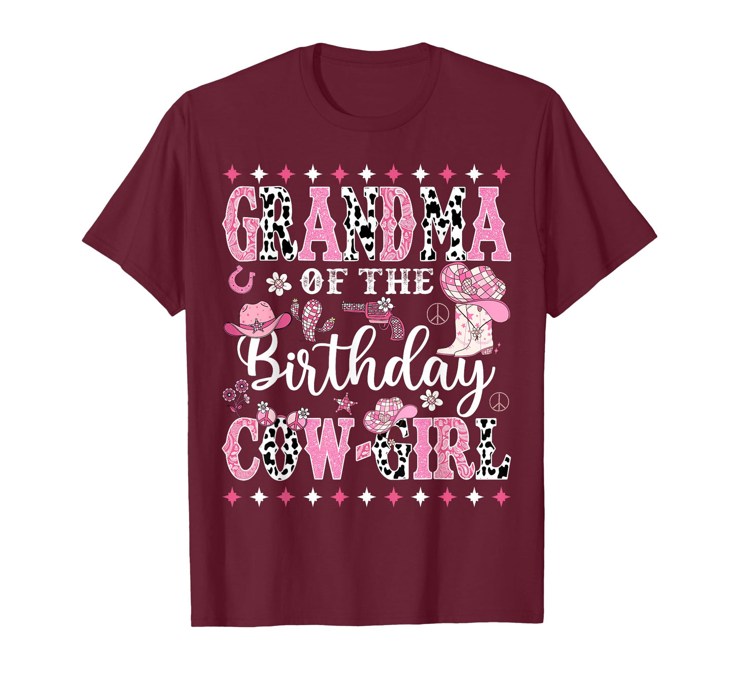 Grandma Of The Birthday CowGirl Rodeo CowGirl Birthday T-Shirt