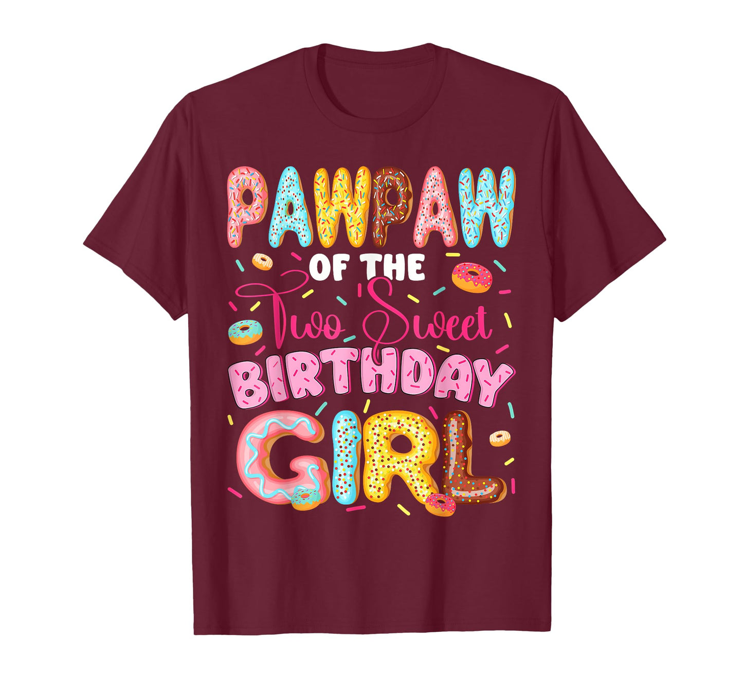 Pawpaw Of The Two Sweet 2Nd Birthday Girl Donut Lover T-Shirt