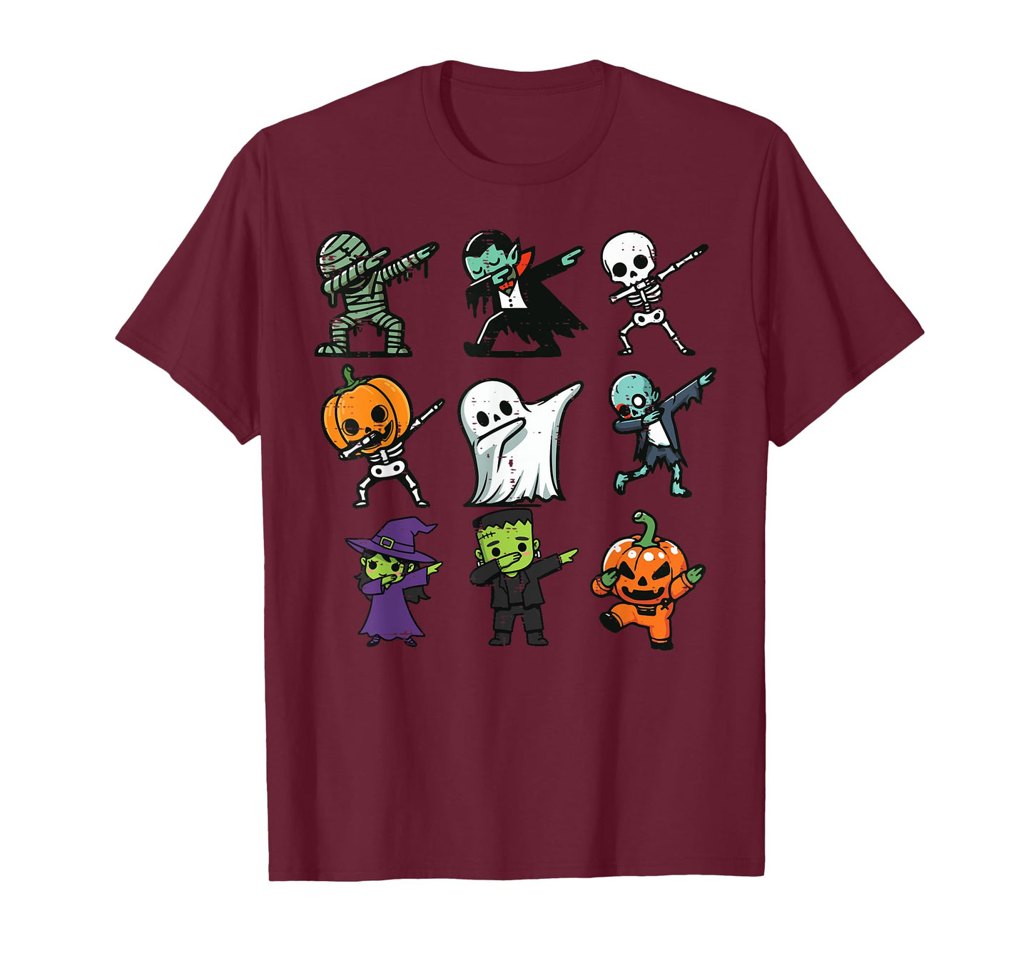 Halloween Ghost Pumpkin Skeleton Dab Costume Boys Girls Kids T-Shirt
