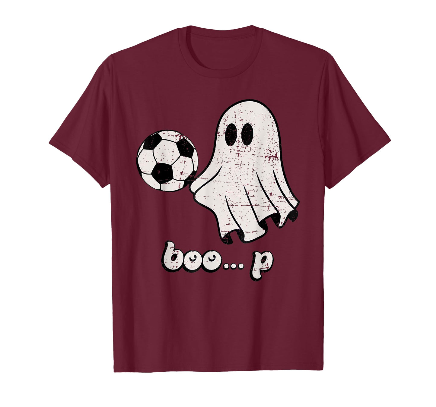Cute Ghost Playing Football Soccer Player Halloween Costume T-Shirt