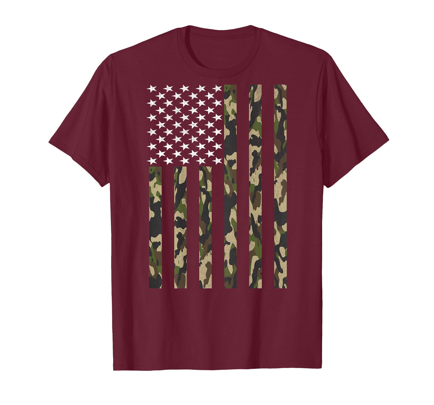 Camo American Flag USA Camouflage Boys Youth Kids (ON BACK) T-Shirt