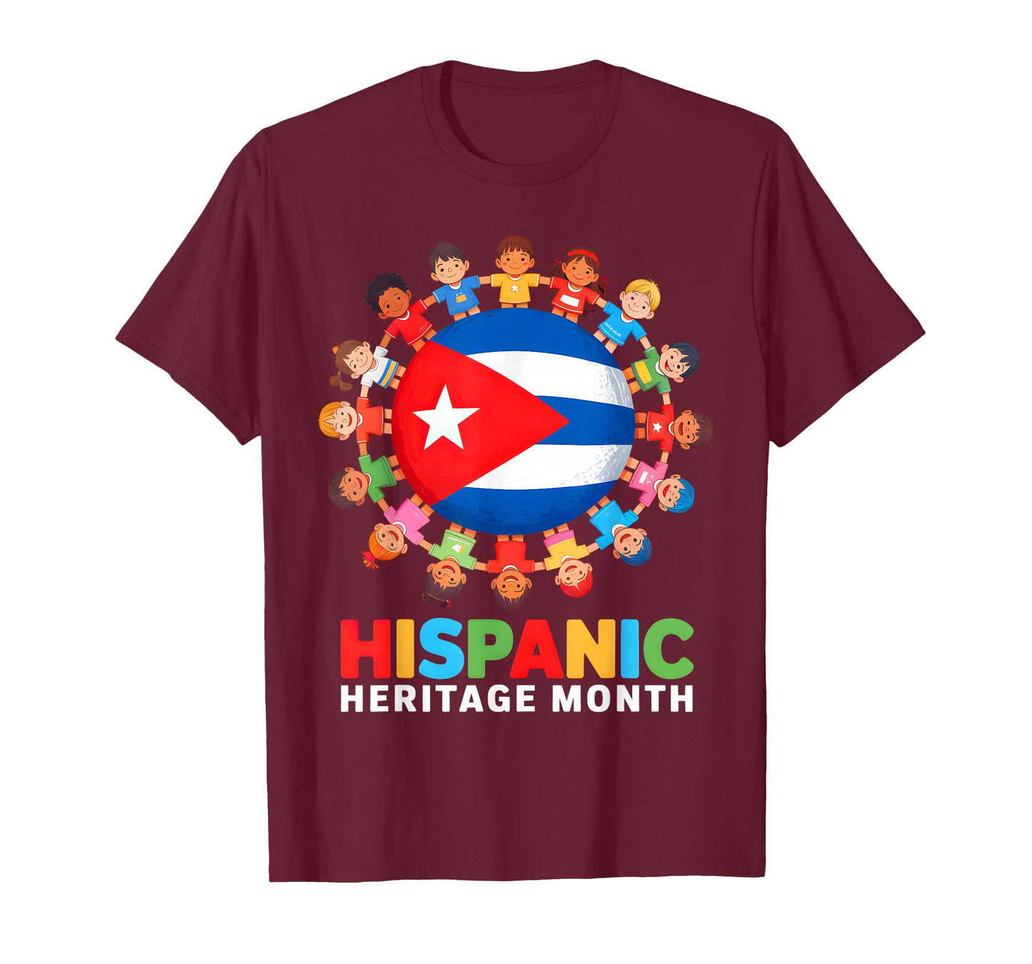 Cuban Flag Hispanic Heritage Month Cuba Boy Girl Kids T-Shirt